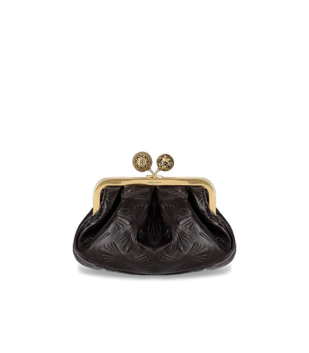 Weekend Max Mara Pasticcino Spanish Heritage Small Brown Clutch