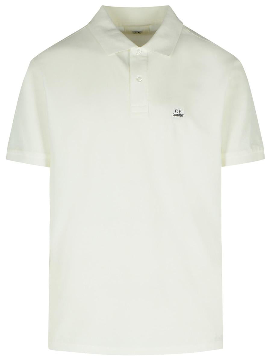 C.P. Company White Cotton Polo Shirt