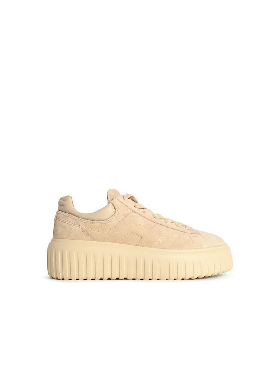 Hogan 'H-Stripes' Beige Suede Sneakers