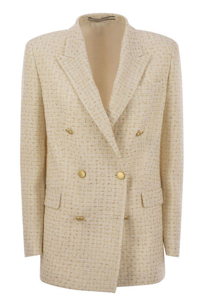 Tagliatore Double-Breasted Cotton-Blend Blazer