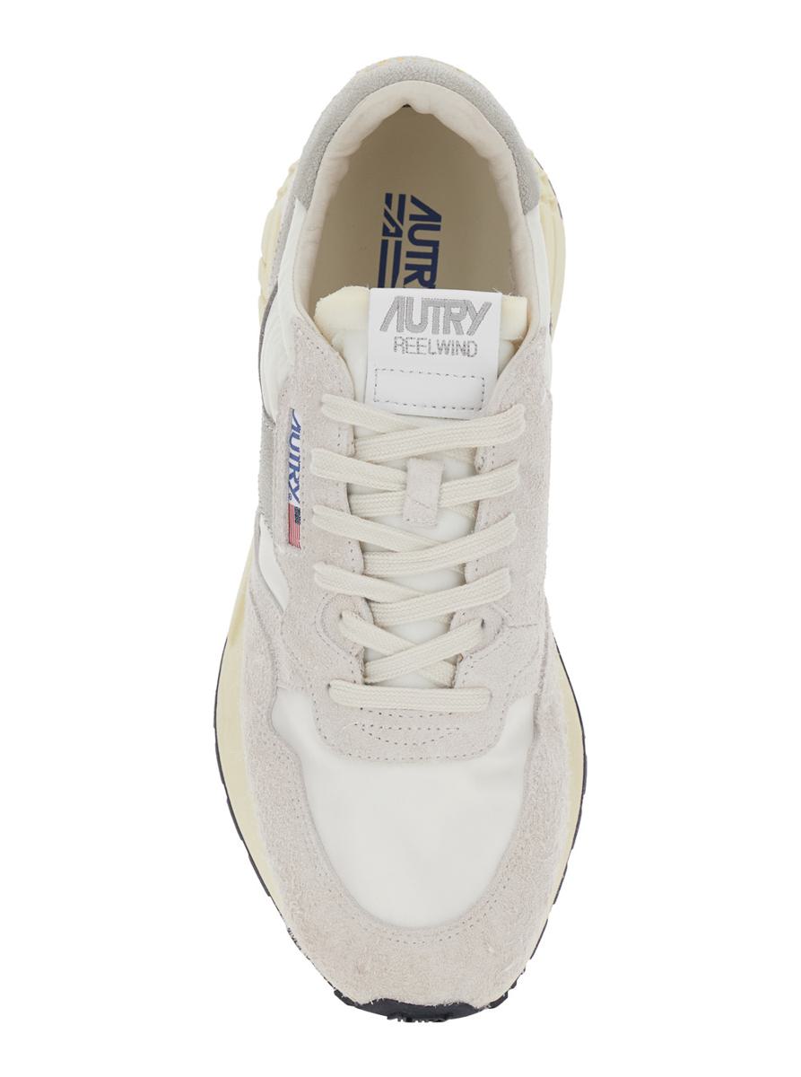 'Reel Wind' Grey Low Top Sneakers With Logo Detail In Suede Man