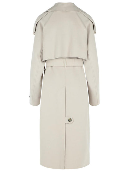 Sportmax 'Fiore' Beige Virgin Wool Coat