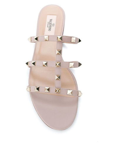 Valentino Garavani Rockstud Leather Flat Sandals