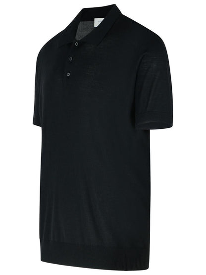 Golden Goose Black Virgin Wool Polo Shirt