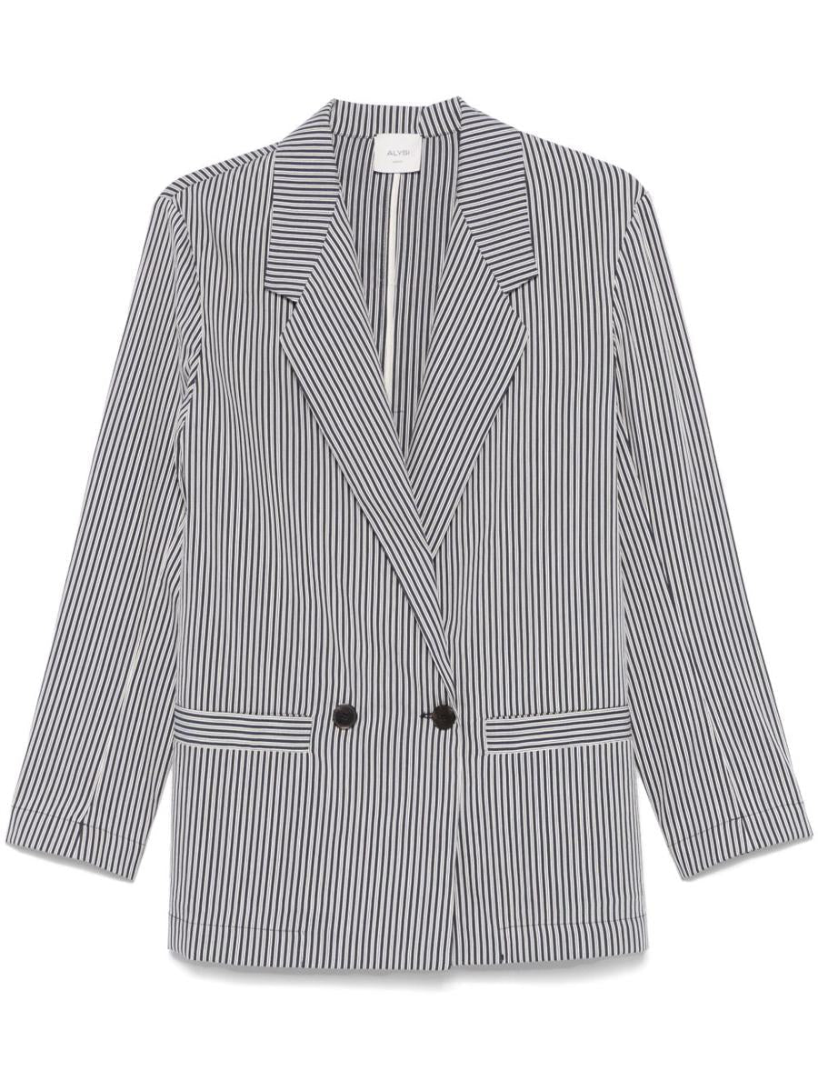 Alysi Striped Double-Breasted Jacket