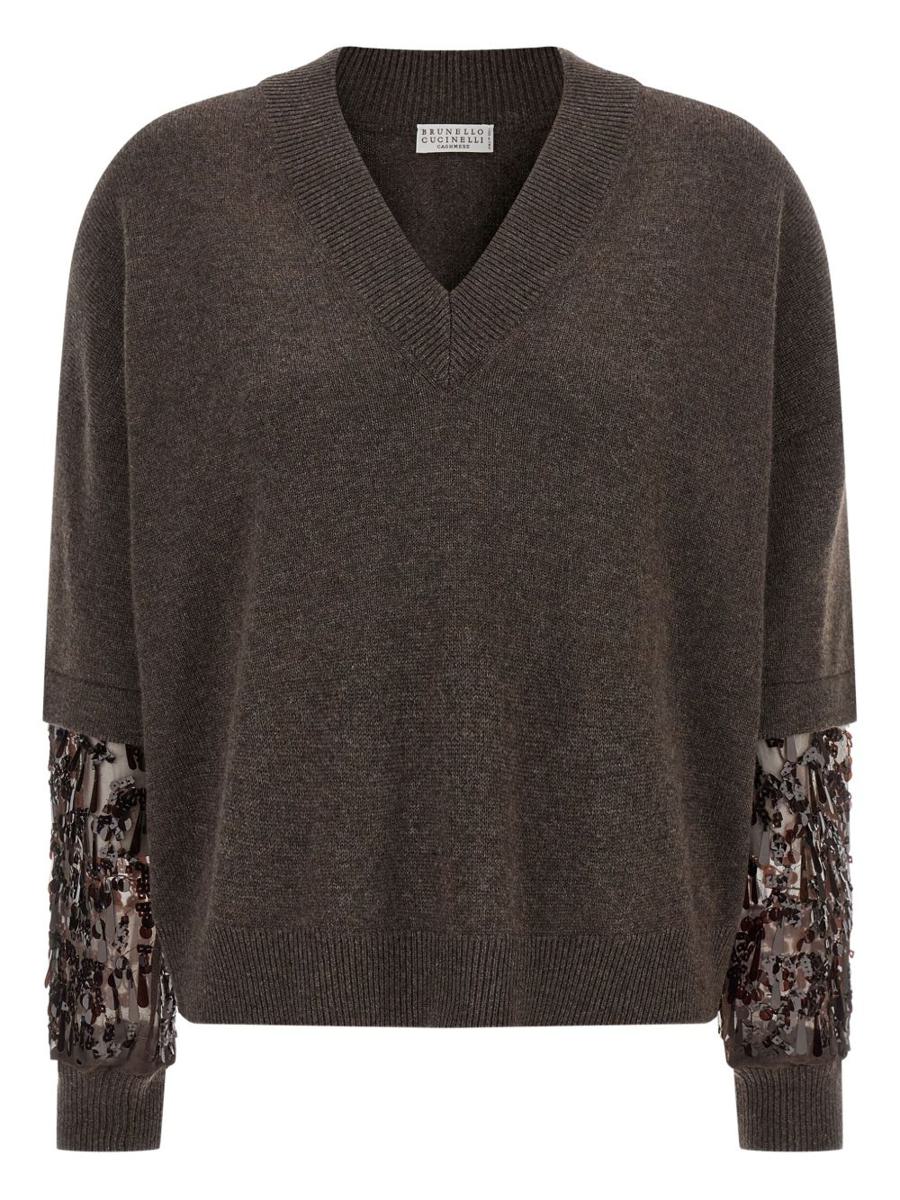 Brunello Cucinelli Cashmere V-Necked Sweater
