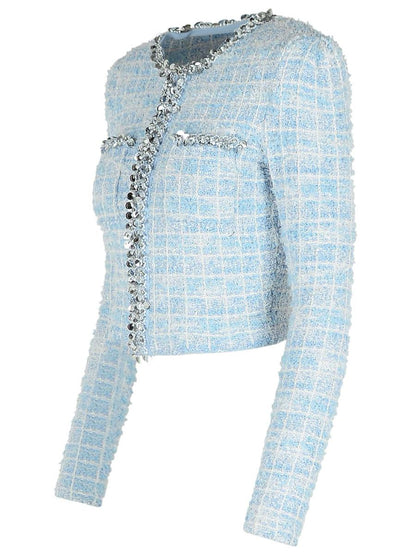 Self-Portrait 'Check' Skirt In Light Blue Polyester Blend