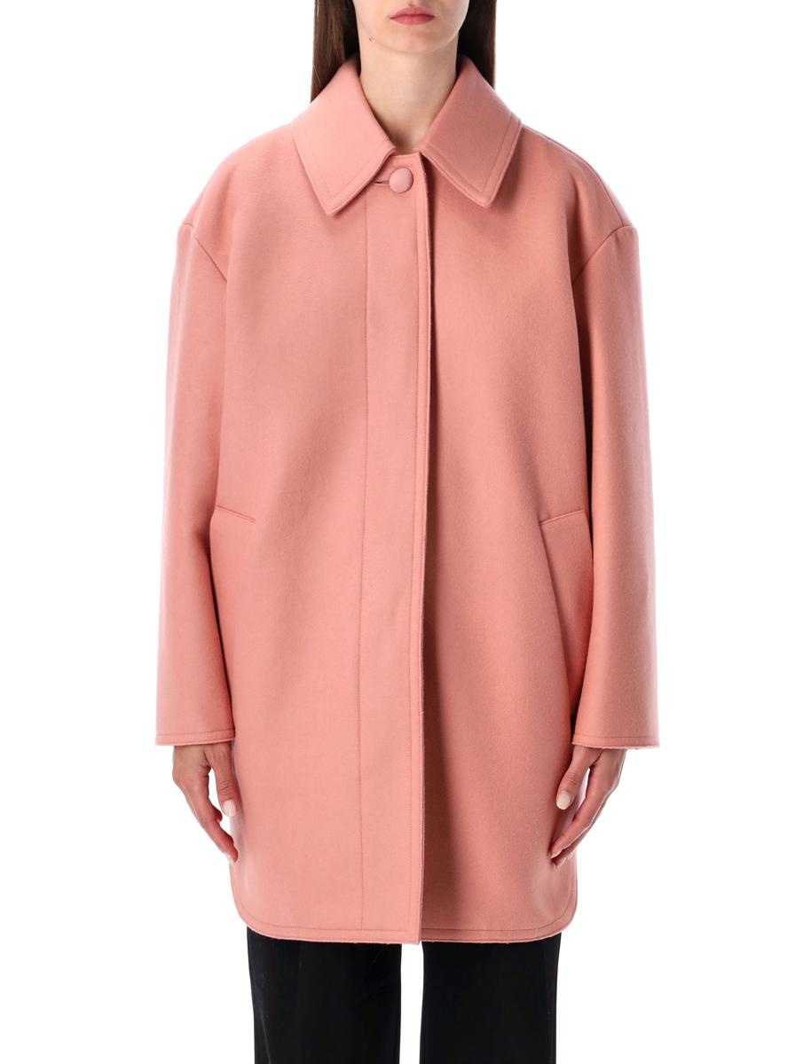Fendi Pink Wool Felt Single-Breasted Midi Coat