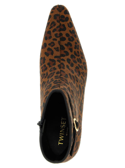 Twinset Animal Print Ankle Boots
