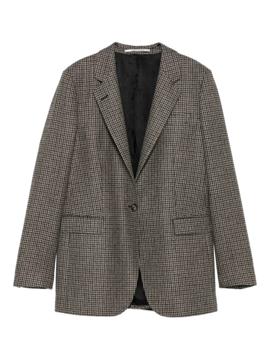 Tagliatore Adrianne Houndstooth Wool Blazer Clothing