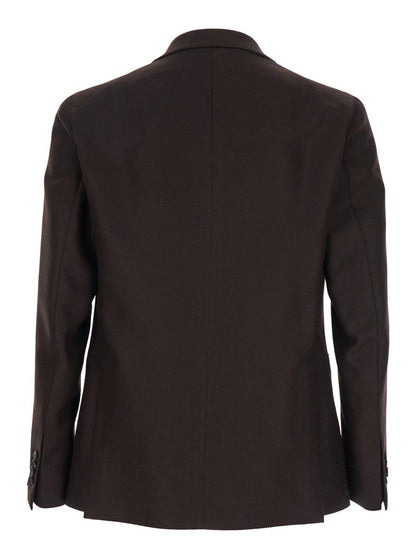Bordeaux Single-Breasted Jacket With Notched Revers In Wool Man