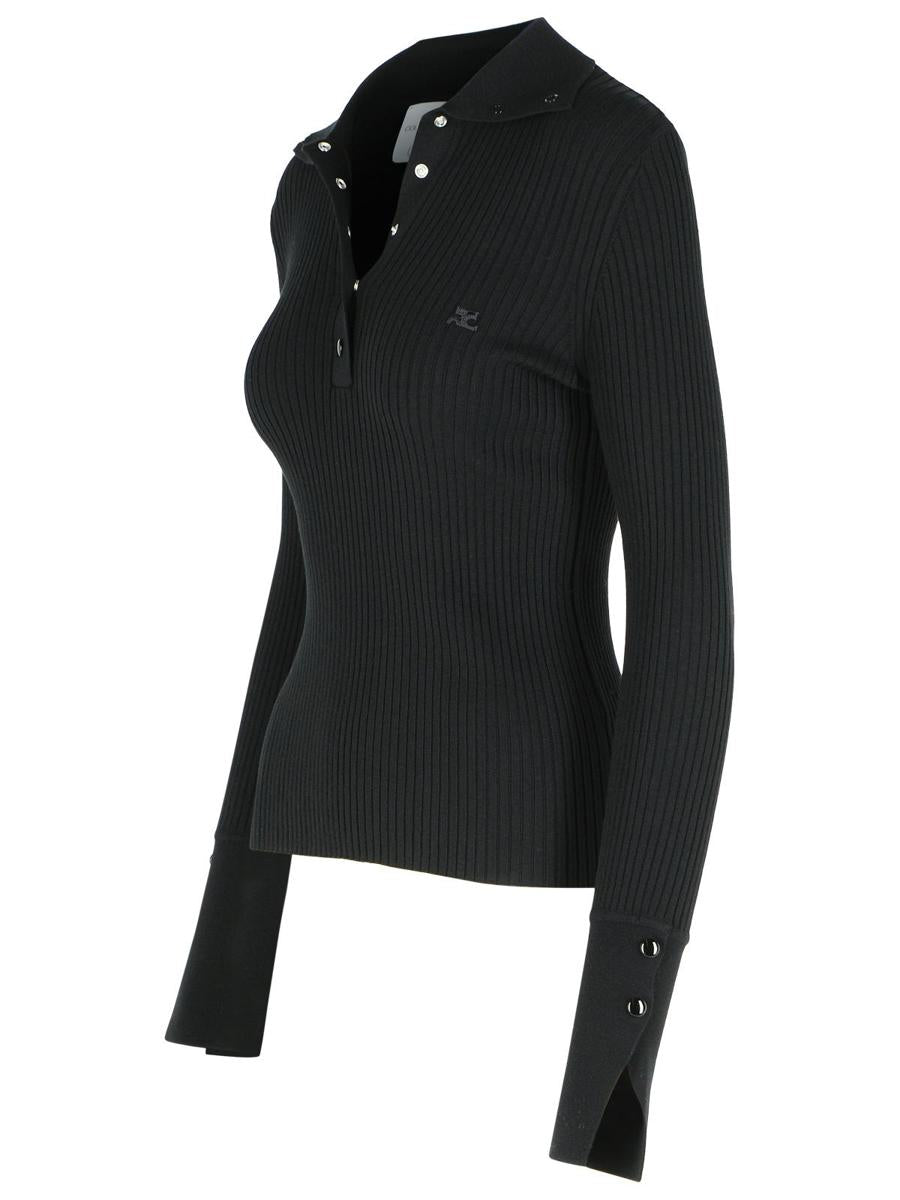 Courrèges Black Polyester Blend Sweater