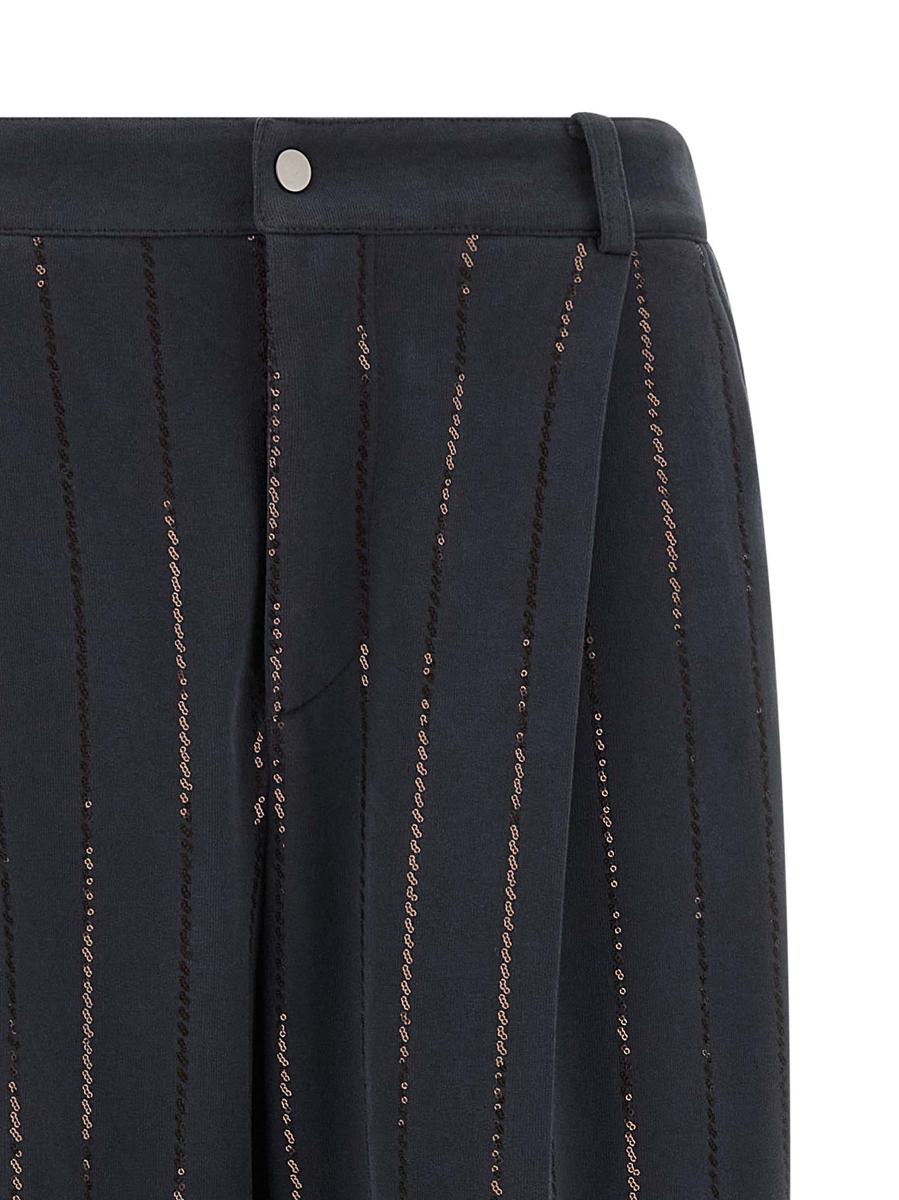 Brunello Cucinelli 'Dazzling Chalk Stripe Embroidery' Joggers