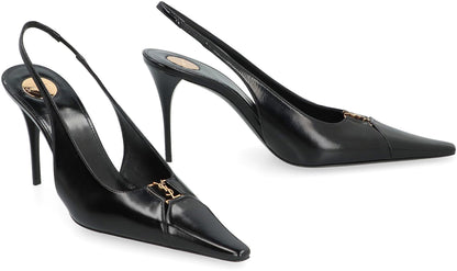 Saint Laurent Babylone Breteuil Leather Slingback Pumps
