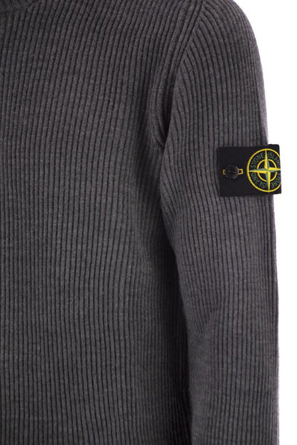 Stone Island Crew-Neck Jumper With Ribbed Edges