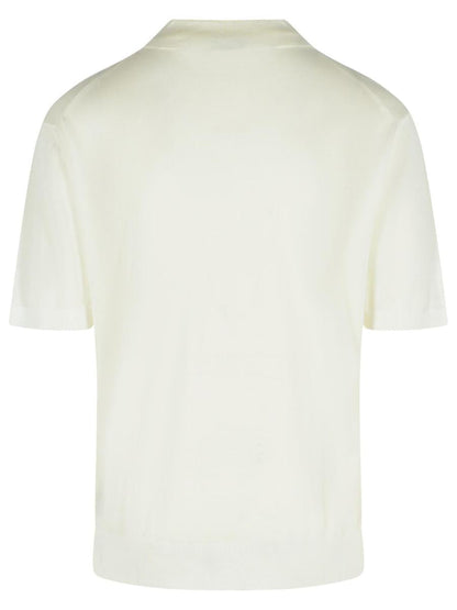 Laneus Polo Shirt In Lyocell Cream
