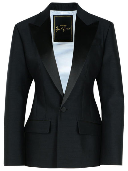 DSQUARED2 'Dan' Black Virgin Wool Blend Blazer
