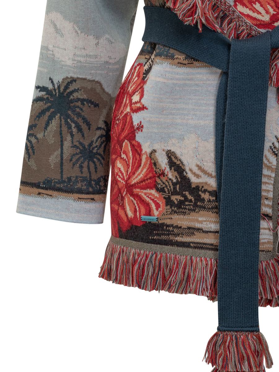 Alanui Alanui Cardigan With Tropical Pattern And Red Flowers
