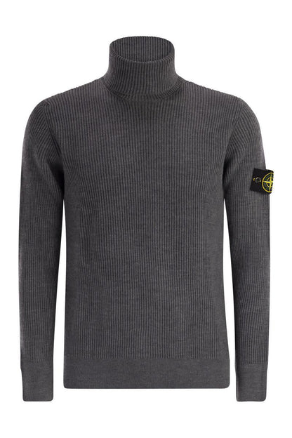 Stone Island Finely Ribbed Turtleneck Sweater