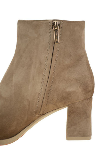 Santoni Mid-Heel Suede Ankle Boots