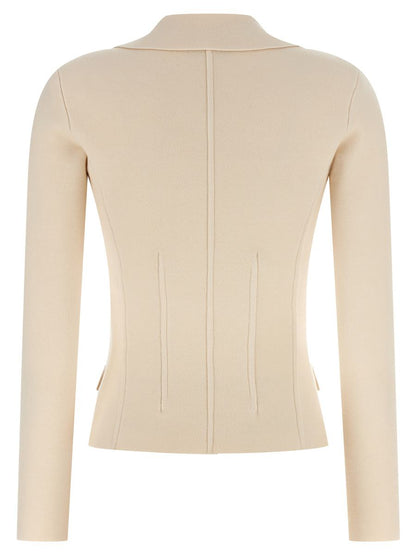 Elisabetta Franchi Fabric-Stitch Wool Blazer