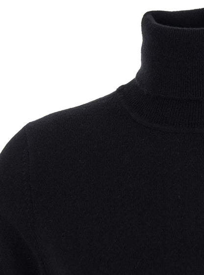 Black High Neck Sweater In Cashmere Woman