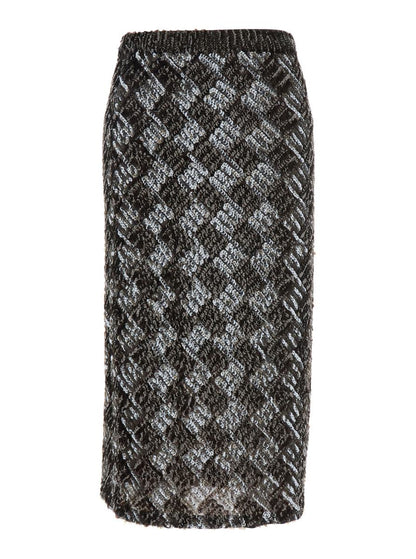 Brown Skirt With All-Over Sequins In Fabric Woman