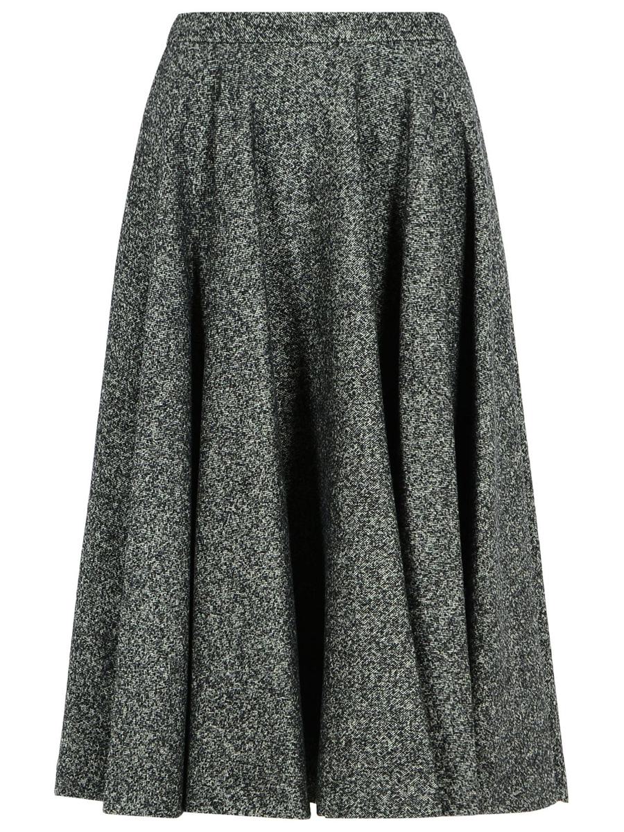 Dolce & Gabbana Two-Tone Virgin Wool Blend Skirt