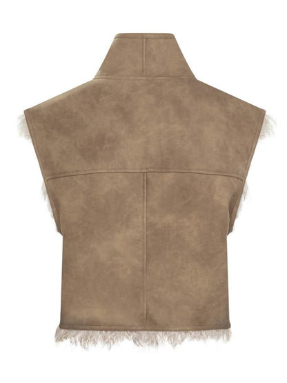 Isabel Marant Étoile Shearling Vest With High Collar Isabel Marant Étoile