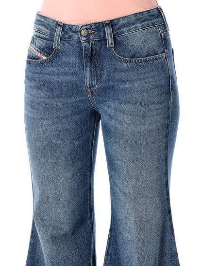 Diesel Blue Low-Rise Flared Jeans  1970 D-Bleess
