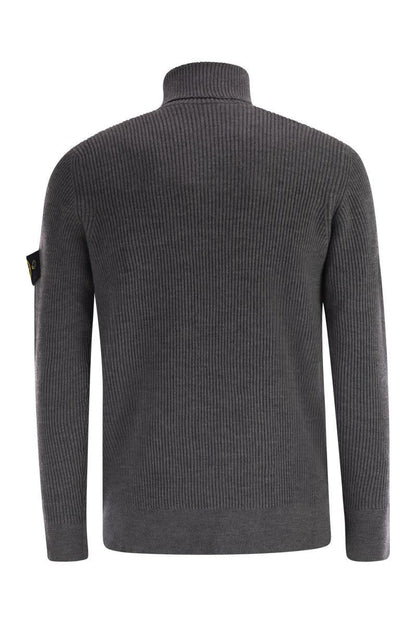 Stone Island Finely Ribbed Turtleneck Sweater