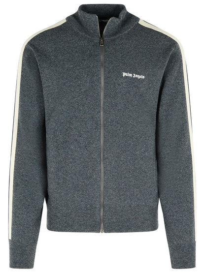 Palm Angels Grey Wool Blend Sweatshirt