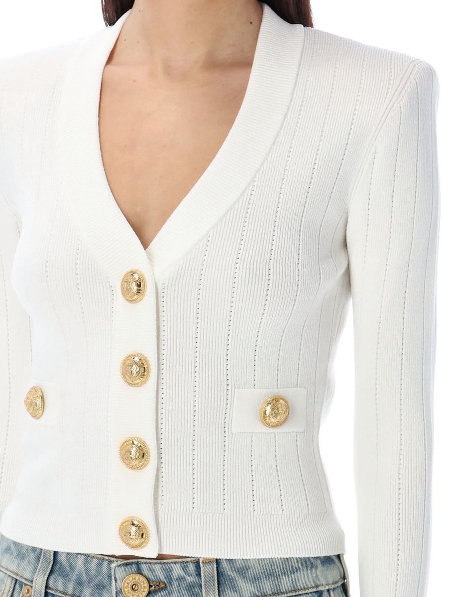 Balmain Gold Buttons Knit Cardigan