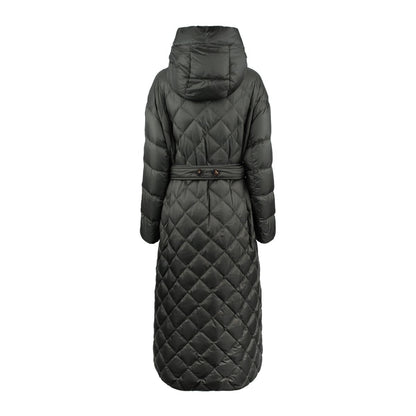 Max Mara Long Rhombus Down Jacket With Hood