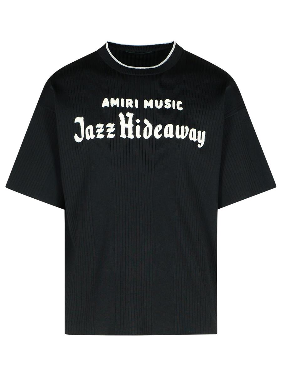 Amiri 'Jazz' Black Viscose Blend T-Shirt