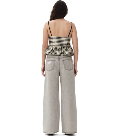 Ganni Future Grey Wide Leg Jeans
