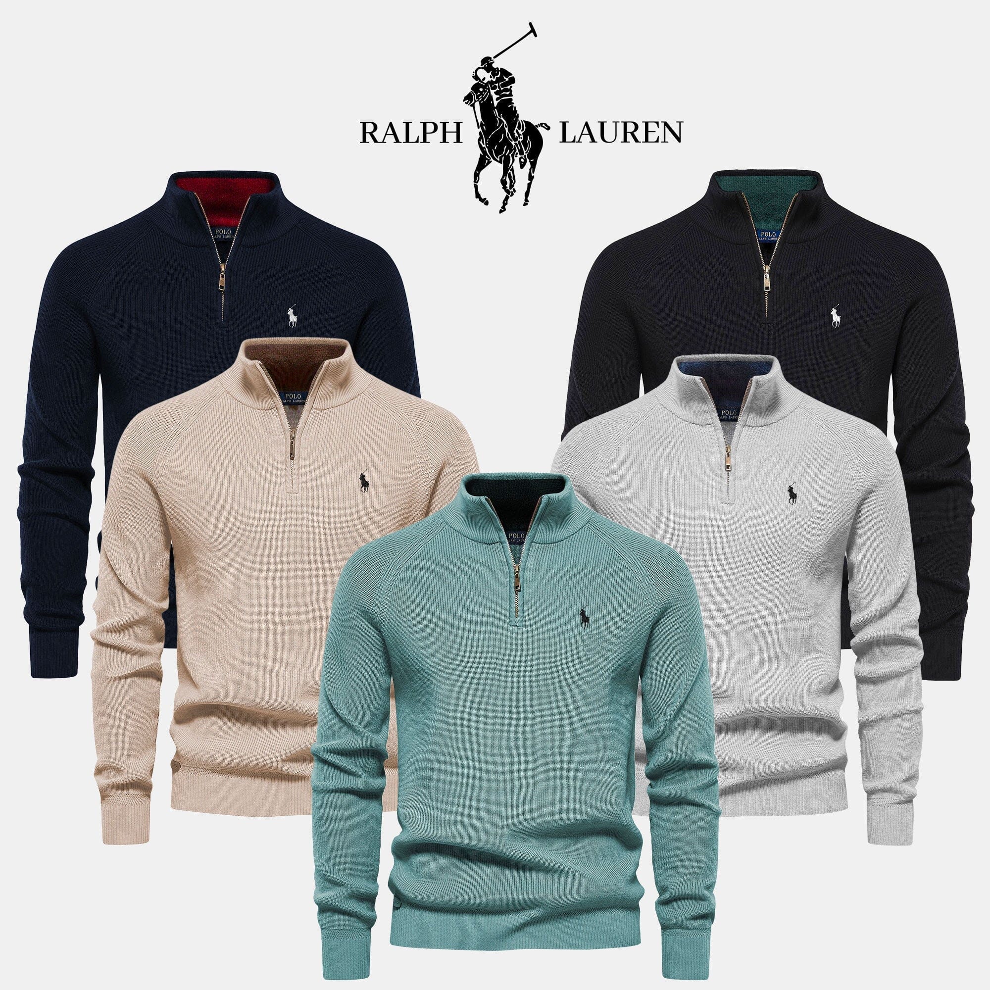 Heren R&L™ Trui met Ritskraag (Uitverkoop)